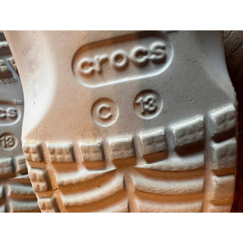 Crocs Classic Clog Kids Size C13 Light Blue White with Star Moon Jibbitz Charms - Picture 6 of 7
